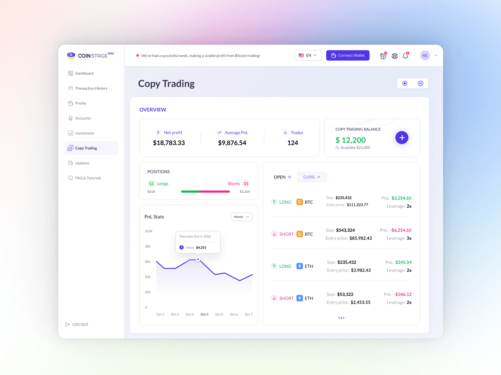 Copy Trading Dashboard