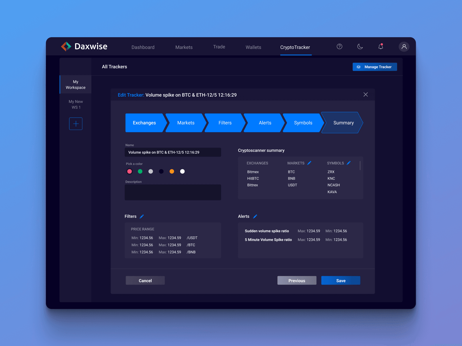 Custom Crypto Tracker Setup for Daxwise Exchange
