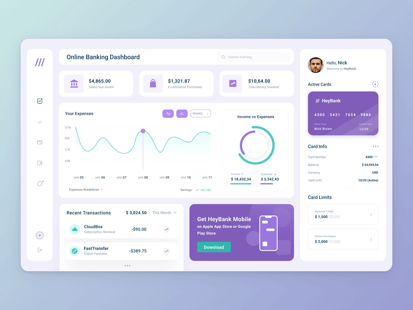 Online Banking Dashboard