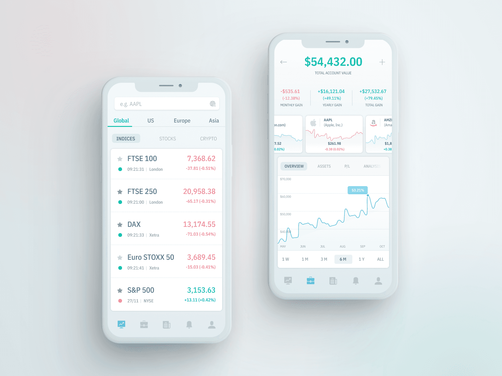 Market Insights App Design (Light Version)