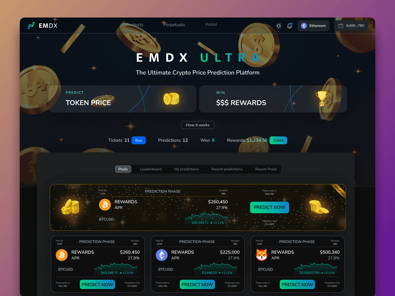 Crypto Ultra UX Design forr EMDX Exchange