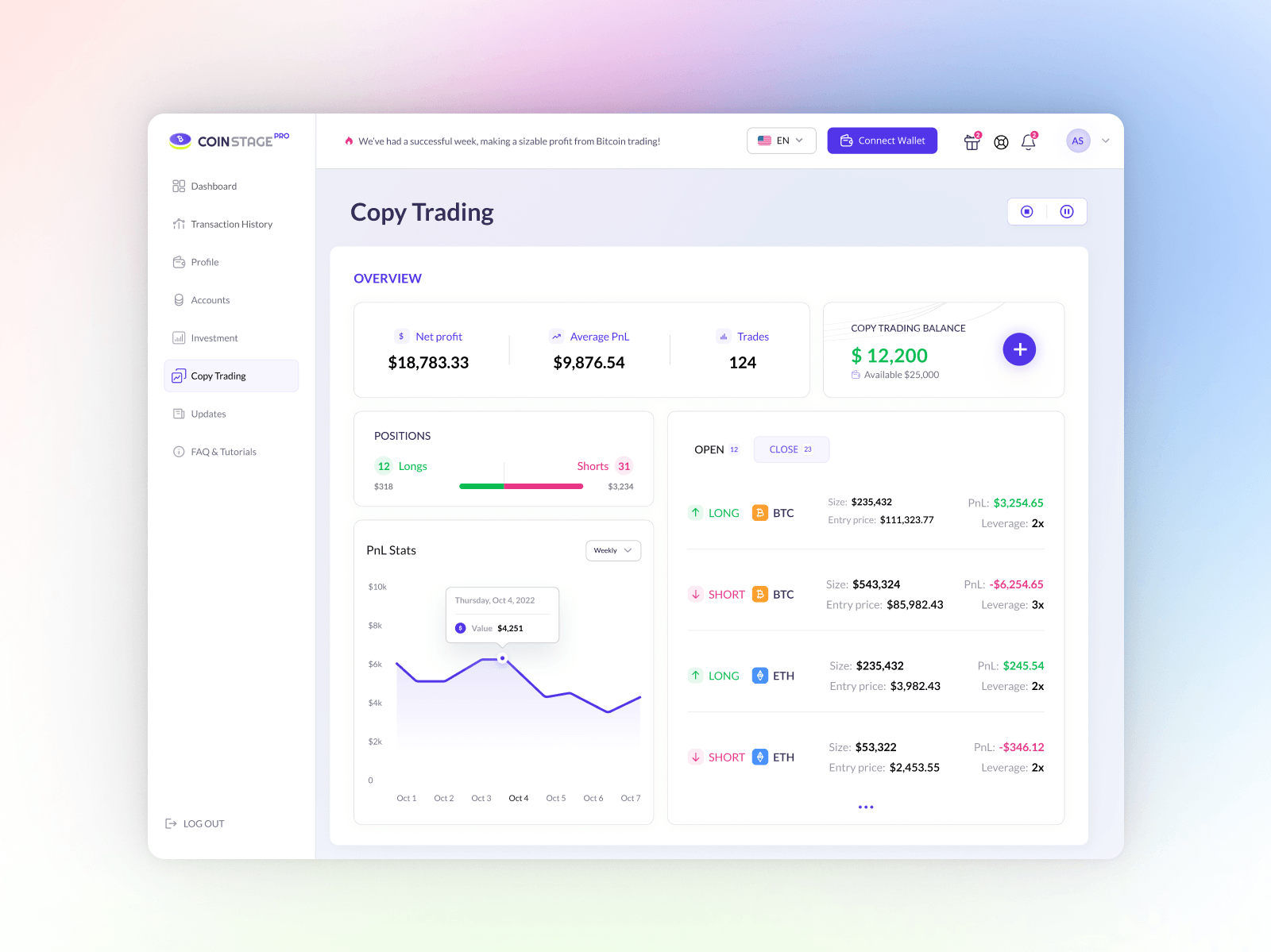 Copy Trading Dashboard