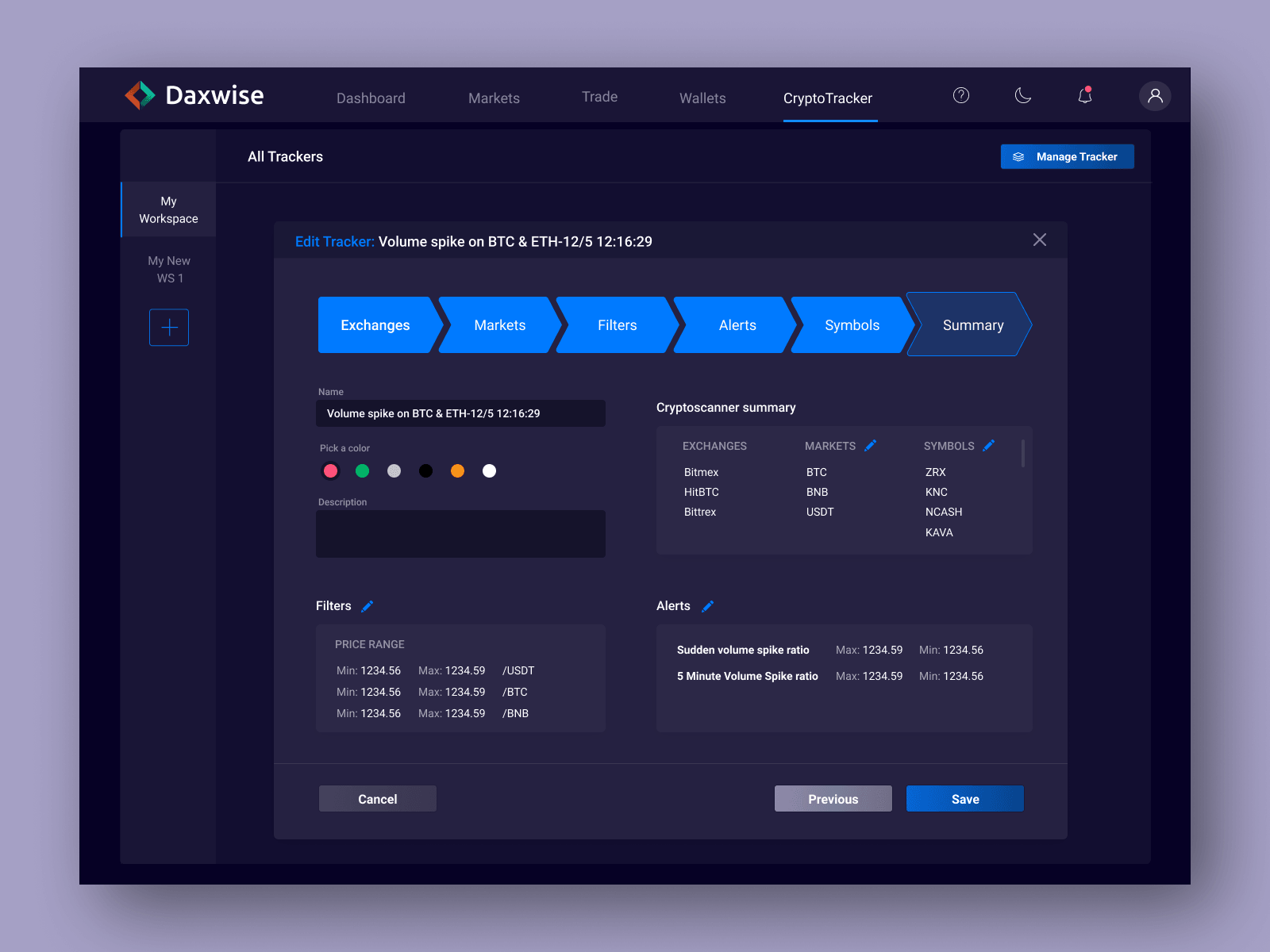 Custom Crypto Tracker Setup for Daxwise Exchange