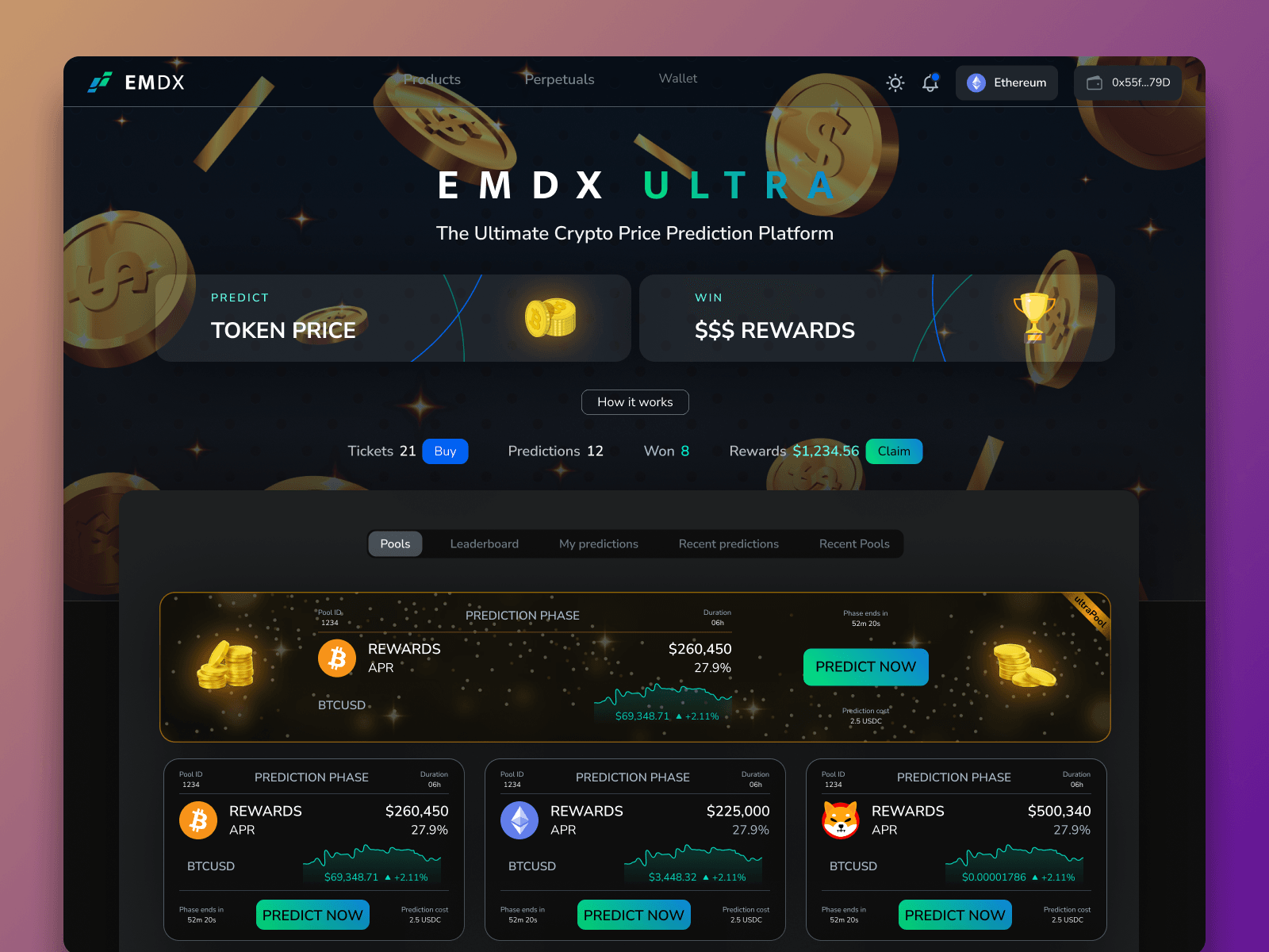 Crypto Ultra UX Design forr EMDX Exchange