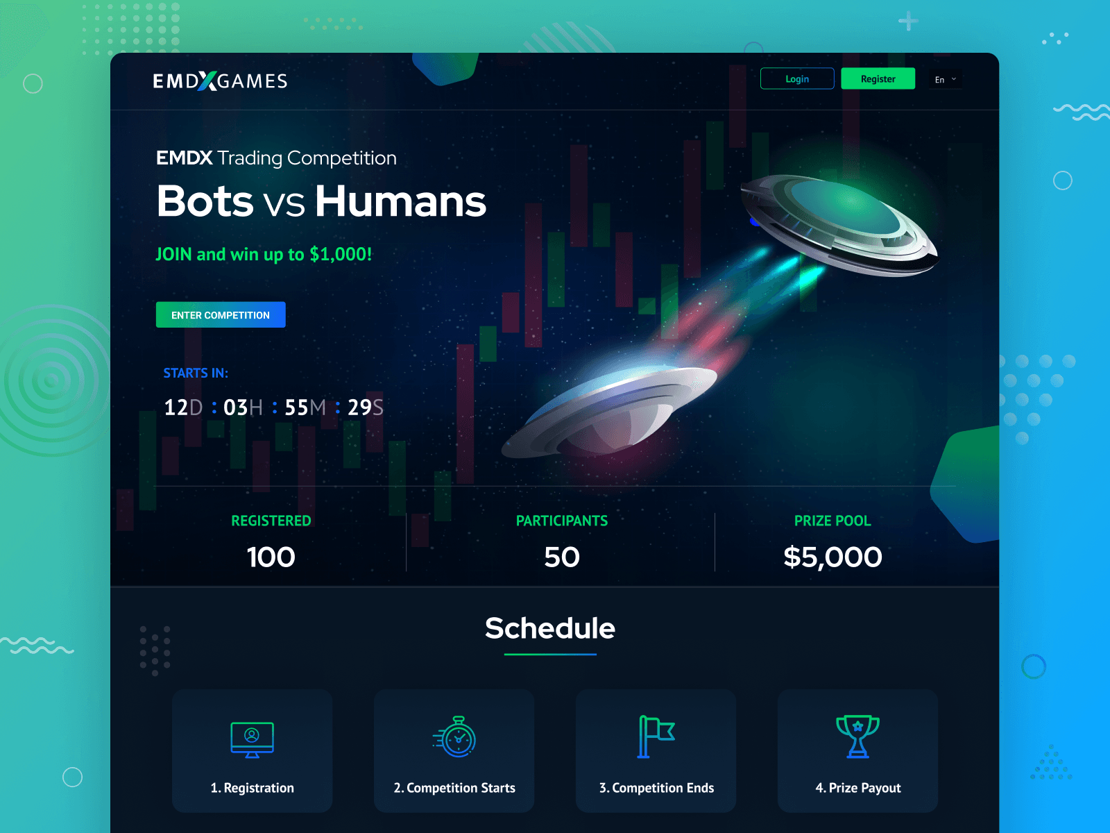 EMDX Crypto Exchange - Trading Competition Page Design